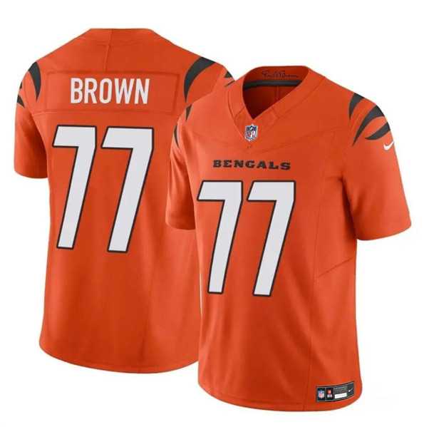 Men & Women & Youth Cincinnati Bengals #77 Trent Brown Orange 2024 F.U.S.E. Vapor Untouchable Limited Stitched Jersey